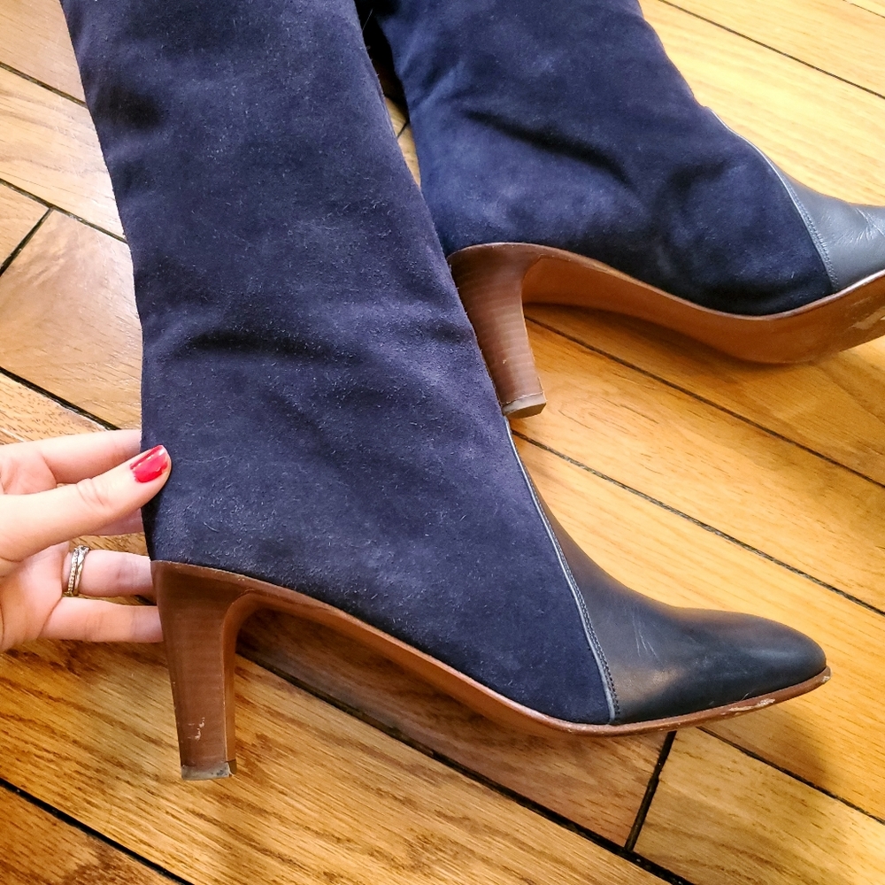Chloé Blue Lagoon OTK Boots Suede & Leather WILL TRADE - Picture 11 of 16
